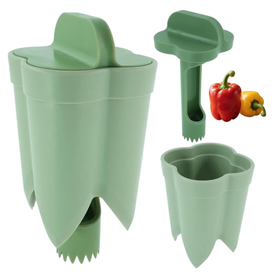 2-in-1 Pepper Corer Set,Pepper Seed Corer,Apple Core Remover Tool,Fruit and Vegetable Core Remover,Kitchen Gadget for Bell Chili Plant,Zucchini,Balsam Pear